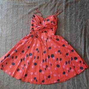 Vintage Style Heart-top Polka Dotted Sun Dress